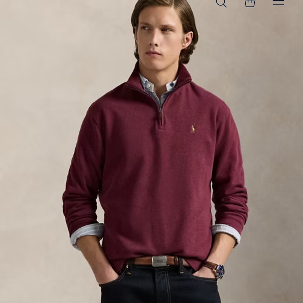 POLO Ralph Lauren Men's Quarter Zip Pullover Sweater